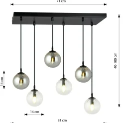 Flash Sale Czarno biała lampa wisząca regulacja wysokości 714/6M2 | Kaja Żyrandole Nowoczesne