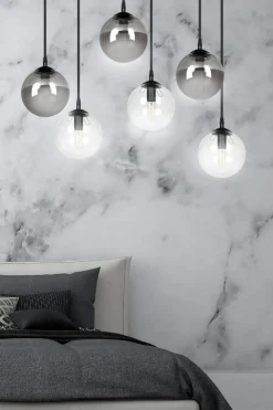 Flash Sale Czarno biała lampa wisząca regulacja wysokości 714/6M2 | Kaja Żyrandole Nowoczesne