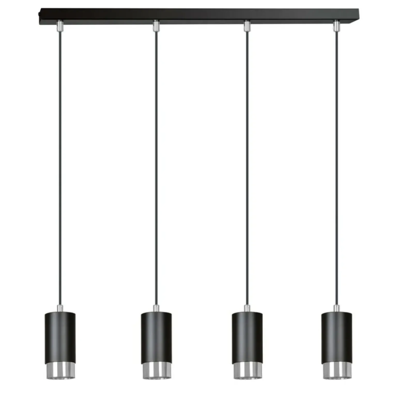 Cheap Czarno srebrna lampa wisząca na listwie 816/4 | Kaja Oświetlenie Żyrandole Nowoczesne