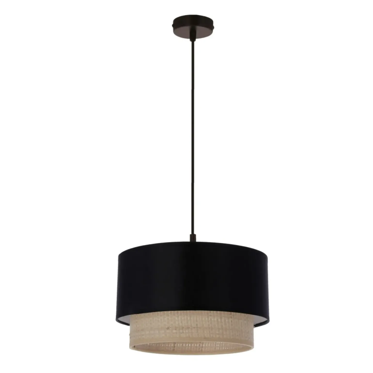 Hot Czarno-beżowa lampa wisząca z abażurem 31-21670 z serii SFERIA | Kaja Oświetleni Żyrandole Nowoczesne