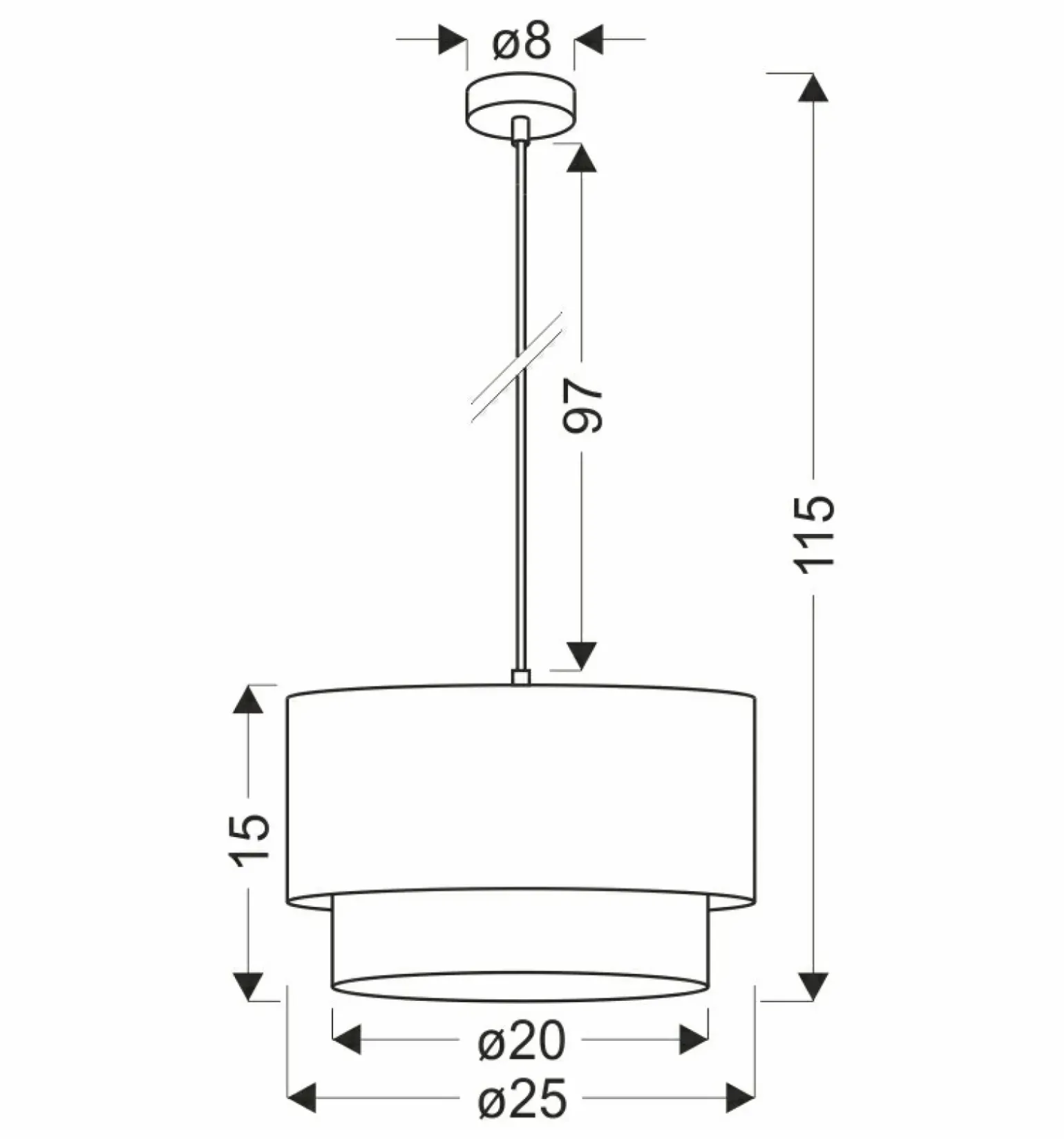Hot Czarno-beżowa lampa wisząca z abażurem 31-21670 z serii SFERIA | Kaja Oświetleni Żyrandole Nowoczesne