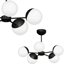 Cheap Czarno-biała, klasyczna lampa wisząca do salonu MLP8866 z serii SFERA | Kaja Ośw Żyrandole Nowoczesne