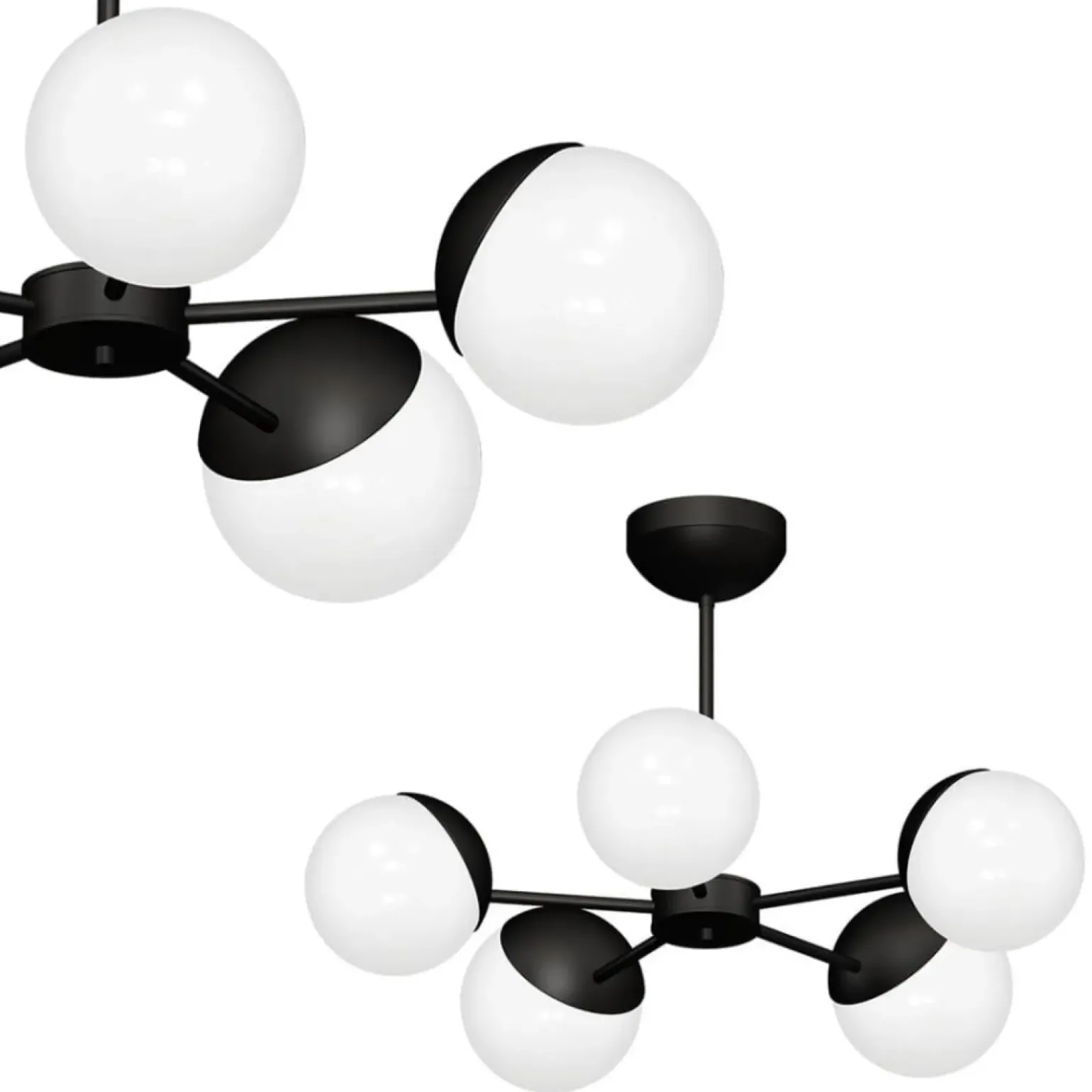 Cheap Czarno-biała, klasyczna lampa wisząca do salonu MLP8866 z serii SFERA | Kaja Ośw Żyrandole Nowoczesne