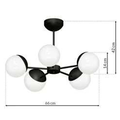 Cheap Czarno-biała, klasyczna lampa wisząca do salonu MLP8866 z serii SFERA | Kaja Ośw Żyrandole Nowoczesne