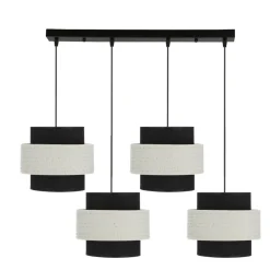 Sale Czarno-biała lampa wisząca, cztery abażury 34-17840 z serii BENTA Żyrandole Nowoczesne
