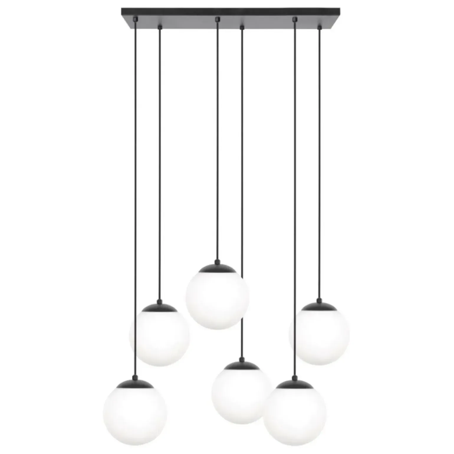 Store Czarno-biała lampa wisząca na sześć żarówek K-4748 | Kaja Oświetlenie Żyrandole Nowoczesne