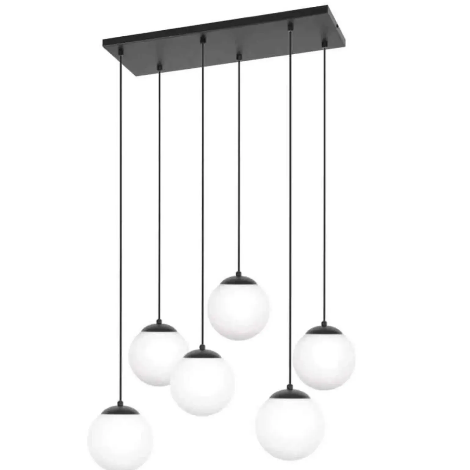 Store Czarno-biała lampa wisząca na sześć żarówek K-4748 | Kaja Oświetlenie Żyrandole Nowoczesne