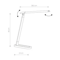 Sklep Kaja Czarno-biała lampka biurkowa, regulowane ramię 8357 | Kaja Oświetlenie