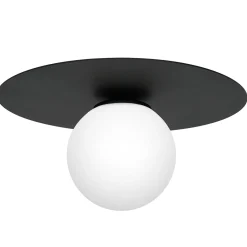 Sklep Kaja Czarno-biały plafon z kloszem w kształcie kuli LX 3308 z serii FLAT