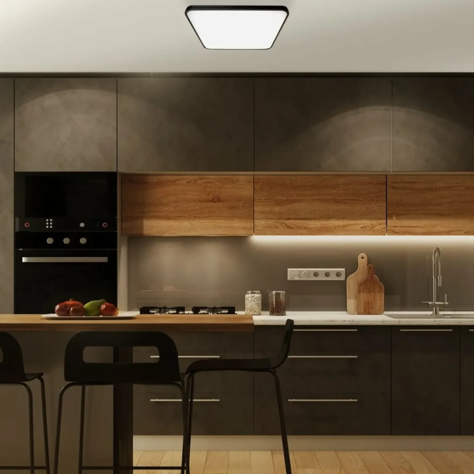 Sklep Kaja Czarno-biały plafon ze zintegrowanym LED-em ML7937 z serii FABIO | Kaja Oświetle