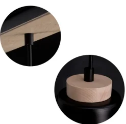 Sklep Kaja Czarno-drewniany kinkiet na jedną żarówkę 442/K1 | Kaja Oświetlenie