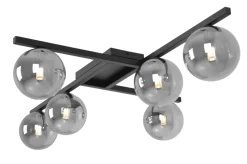 Outlet Czarno-grafitowa lampa sufitowa, na sześć kloszy K-5466 z serii PAXI Żyrandole Nowoczesne