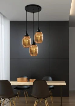 Sklep Kaja Czarno-miedziana lampa wisząca 33-51608 MARINA | Kaja Oświetlenie