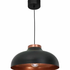 Hot Czarno-miedziana lampa wisząca do kuchni LX 1735 z serii BASCA | Kaja Żyrandole Nowoczesne