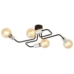 Hot Czarno-srebrna geometryczna lampa sufitowa 1174/4 z serii VEKEN | Kaja Żyrandole Nowoczesne
