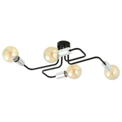 Hot Czarno-srebrna geometryczna lampa sufitowa 1174/4 z serii VEKEN | Kaja Żyrandole Nowoczesne