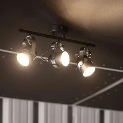 Flash Sale Czarno-srebrne reflektory do salonu ABR-RRH-C-3XGU10 RETRO | Kaja Żyrandole Nowoczesne