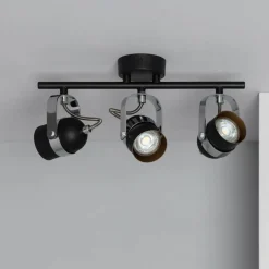 Flash Sale Czarno-srebrne reflektory do salonu ABR-RRH-C-3XGU10 RETRO | Kaja Żyrandole Nowoczesne