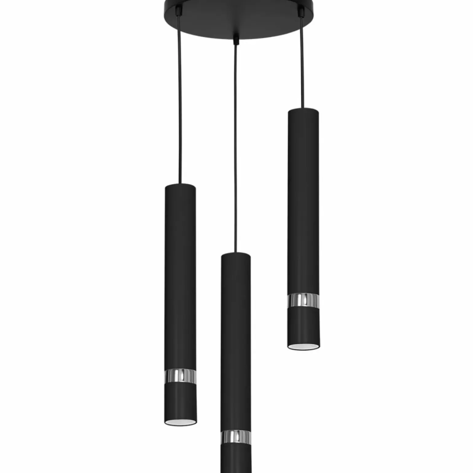 Sale Czarno-srebrne tuby, lampa wisząca LX 5153 z serii RENO | Kaja Żyrandole Nowoczesne