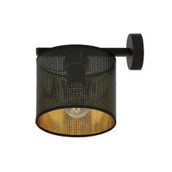 Sklep Kaja Czarno-złota, abażurowa lampa ścienna 1144/K1 JORDAN | Kaja