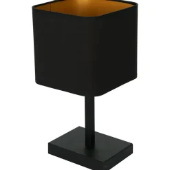 Sklep Kaja Czarno-złota, abażurowa lampka na szafkę nocną ML6369 NAPOLI | Kaja