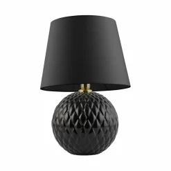 Sklep Kaja Czarno-złota, elegancka lampka nocna z abażurem TK 5590 SANTANA