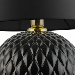 Sklep Kaja Czarno-złota, elegancka lampka nocna z abażurem TK 5590 SANTANA