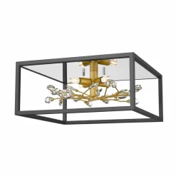 Outlet Czarno-złota lampa - ozdobny kwiat C0578-04A-B5TF SPRING | Kaja Żyrandole Nowoczesne