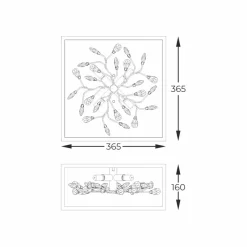 Outlet Czarno-złota lampa - ozdobny kwiat C0578-04A-B5TF SPRING | Kaja Żyrandole Nowoczesne