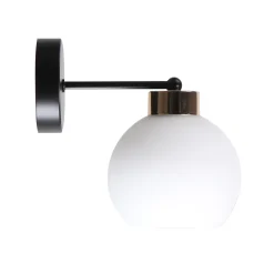 Sklep Kaja Czarno-złota lampa ścienna, kulisty klosz 21-21052 z serii AMANDA | Kaja Oświetl