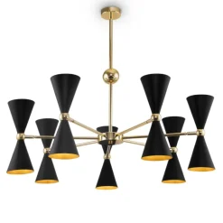 Cheap Czarno-złota lampa do salonu MOD108PL-14GB VESPER | Kaja Oświetlenie Żyrandole Nowoczesne