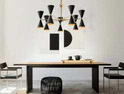 Cheap Czarno-złota lampa do salonu MOD108PL-14GB VESPER | Kaja Oświetlenie Żyrandole Nowoczesne