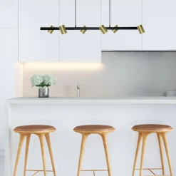 Clearance Czarno-złota lampa nad wyspę kuchenną LP-731/6L GD SNOW | Kaja Żyrandole Nowoczesne