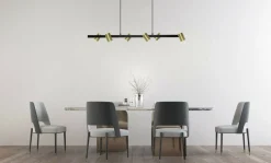 Clearance Czarno-złota lampa nad wyspę kuchenną LP-731/6L GD SNOW | Kaja Żyrandole Nowoczesne