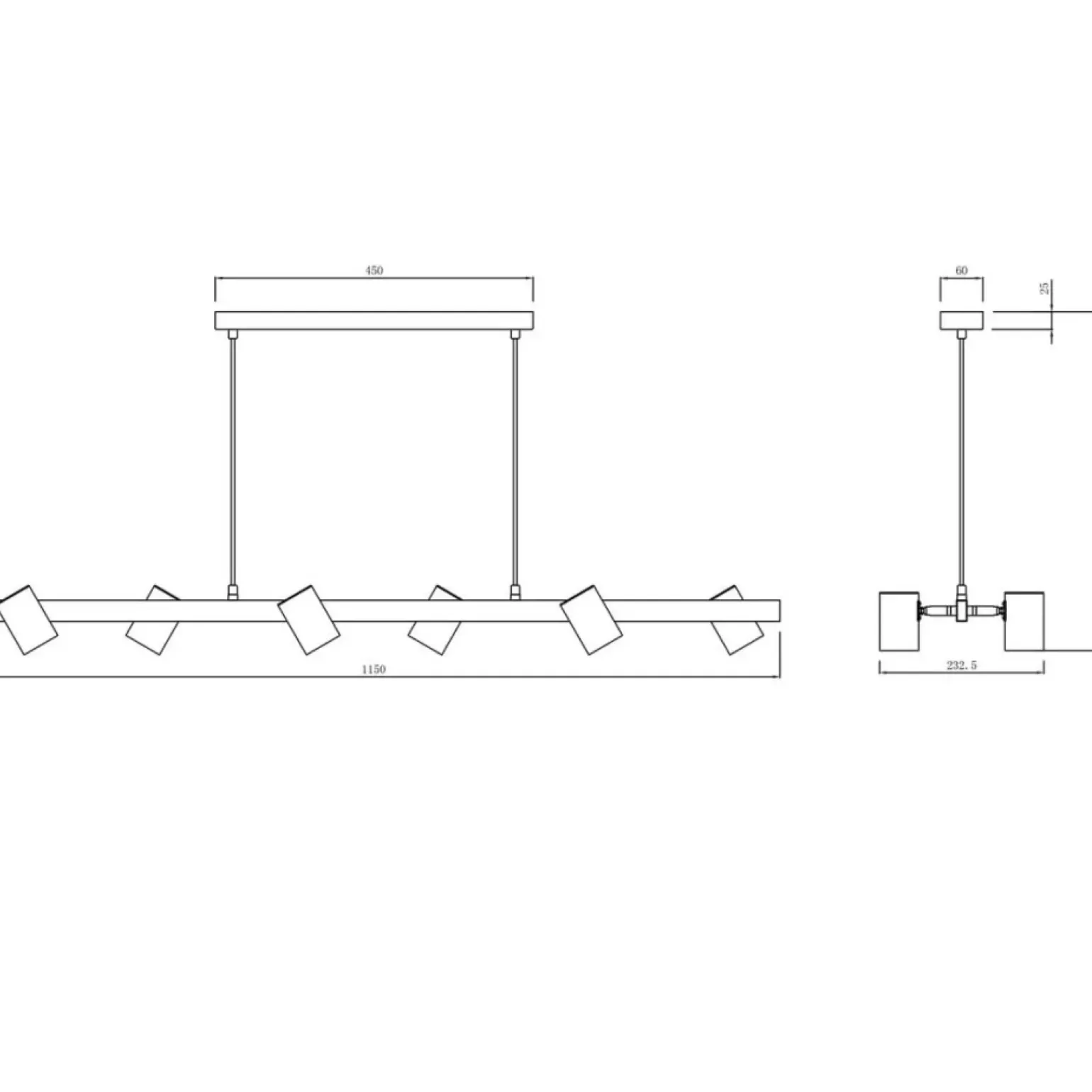 Clearance Czarno-złota lampa nad wyspę kuchenną LP-731/6L GD SNOW | Kaja Żyrandole Nowoczesne