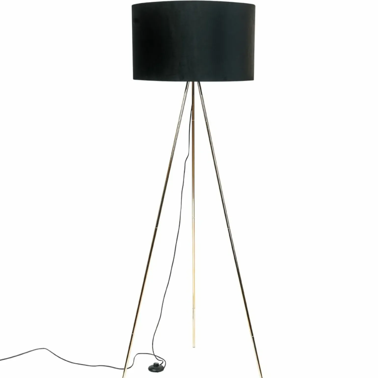 Sklep Kaja Czarno-złota lampa podłogowa z abażurem H06-GD-BK INGA | Kaja