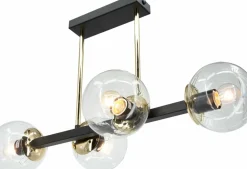 Best Sale Czarno-złota lampa sufitowa do korytarza 3030/4 BL TR SINTRA | Kaja Żyrandole Nowoczesne