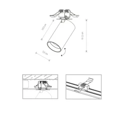 Sklep Kaja Czarno-złota lampa sufitowa, reflektor, na GU10 7688 | Kaja