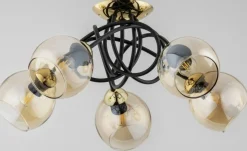 Best Sale Czarno-złota lampa sufitowa do sypialni AL 63176 MODENA | Kaja Żyrandole Nowoczesne