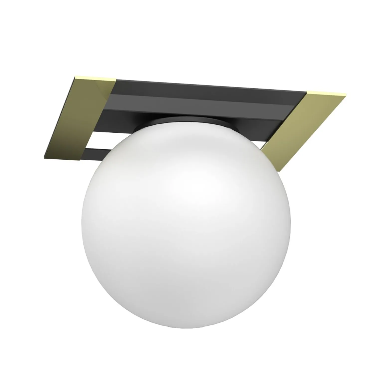 Sklep Kaja Czarno-złota lampa sufitowa z białym kloszem LX 4546 SATELIT | Kaja