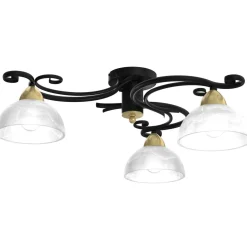 Sklep Kaja Czarno-złota lampa sufitowa z białymi kloszami LX 5977 AURORA | Kaja