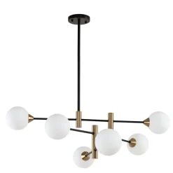 Cheap Czarno-złota lampa sufitowa PND-9148-6-OPAL MARINO | Kaja Oświetlenie Żyrandole Nowoczesne