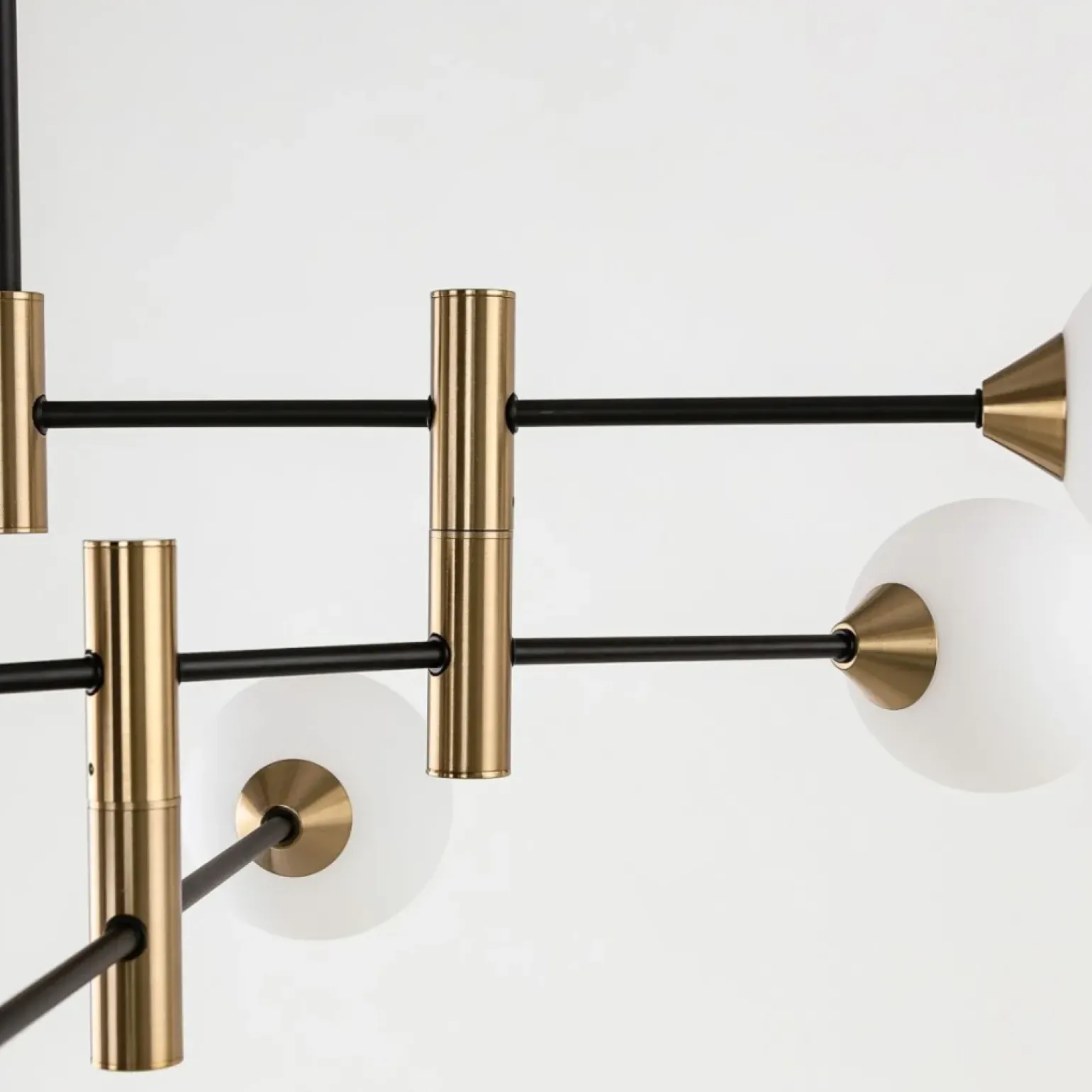 Cheap Czarno-złota lampa sufitowa PND-9148-6-OPAL MARINO | Kaja Oświetlenie Żyrandole Nowoczesne