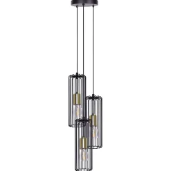 Best Czarno-złota lampa wisząca - okrągła podsufitka K-4937 | Kaja Żyrandole Nowoczesne