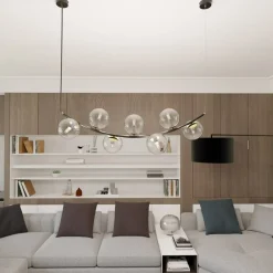 Store Czarno-złota lampa wisząca, nad stół do jadalni 1296/7 z serii RITZ Żyrandole Nowoczesne