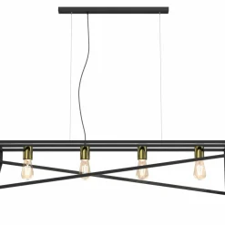 Store Czarno-złota lampa wisząca, nad wyspę kuchenną LX 0121 z serii GOTE Żyrandole Nowoczesne