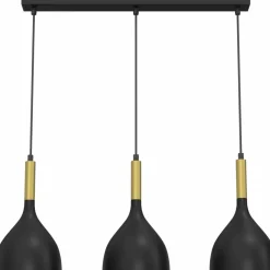 Store Czarno-złota lampa wisząca, nad stół kuchenny LX 3891 z serii NOAK Żyrandole Nowoczesne