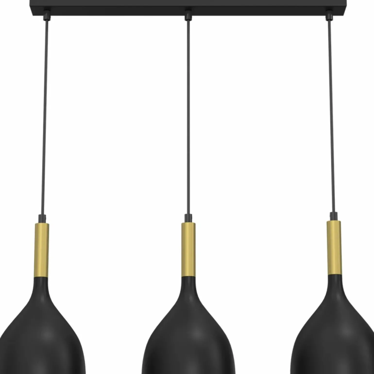 Store Czarno-złota lampa wisząca, nad stół kuchenny LX 3891 z serii NOAK Żyrandole Nowoczesne