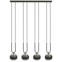 Shop Czarno-złota lampa wisząca, regulowane zwisy 1113/4 GLAM | Kaja Żyrandole Nowoczesne