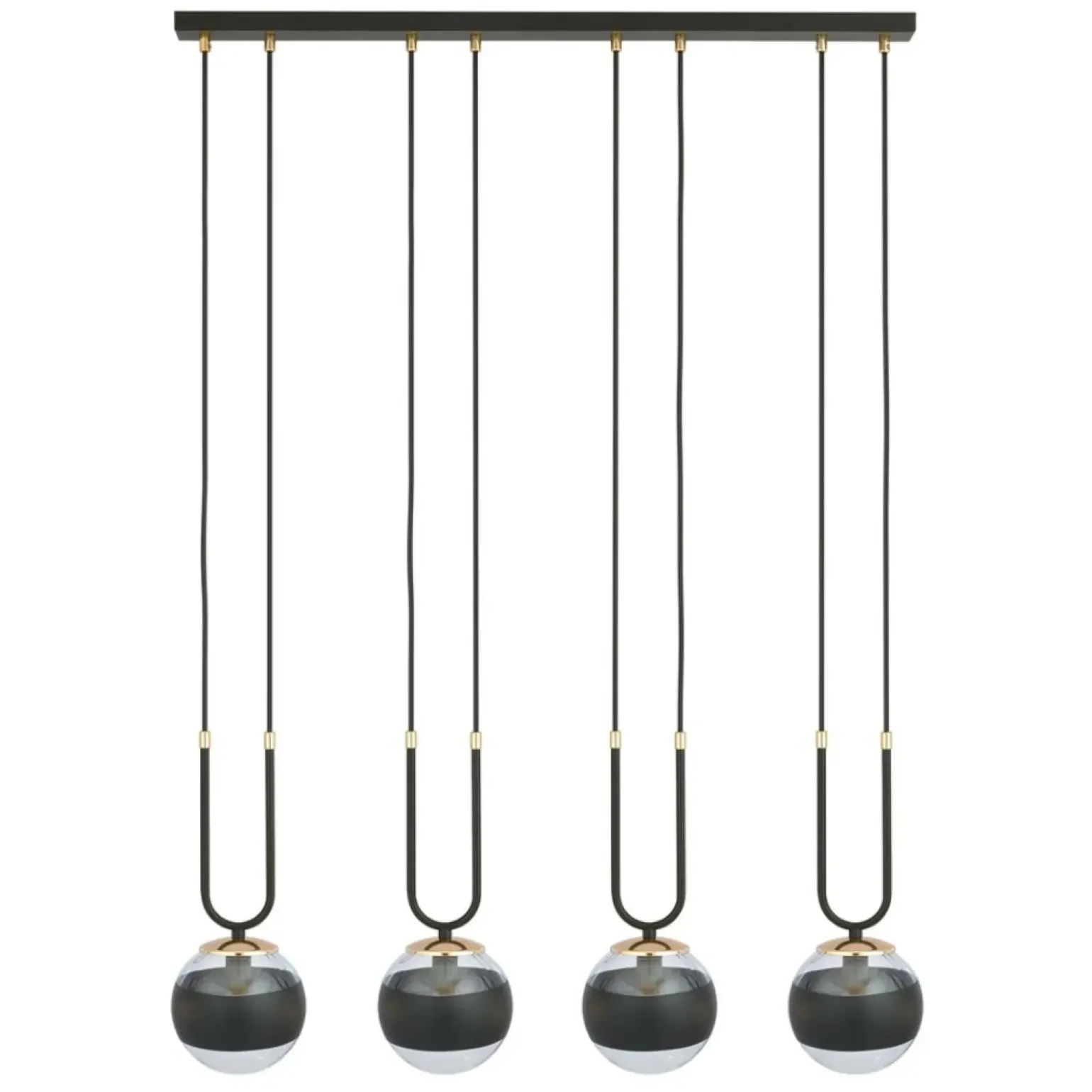 Shop Czarno-złota lampa wisząca, regulowane zwisy 1113/4 GLAM | Kaja Żyrandole Nowoczesne
